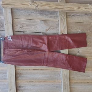 🏵️ Infinity red leather high waist pants NWT